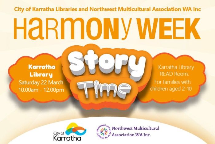 Orange harmony week story time poster