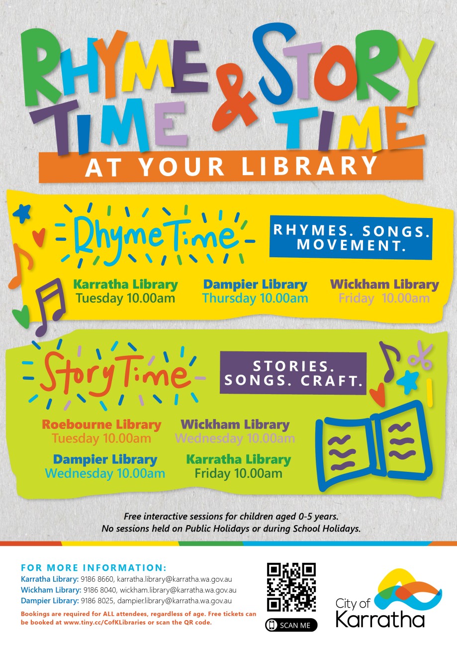 Rhyme Time & Story Time at your Library Karratha Council